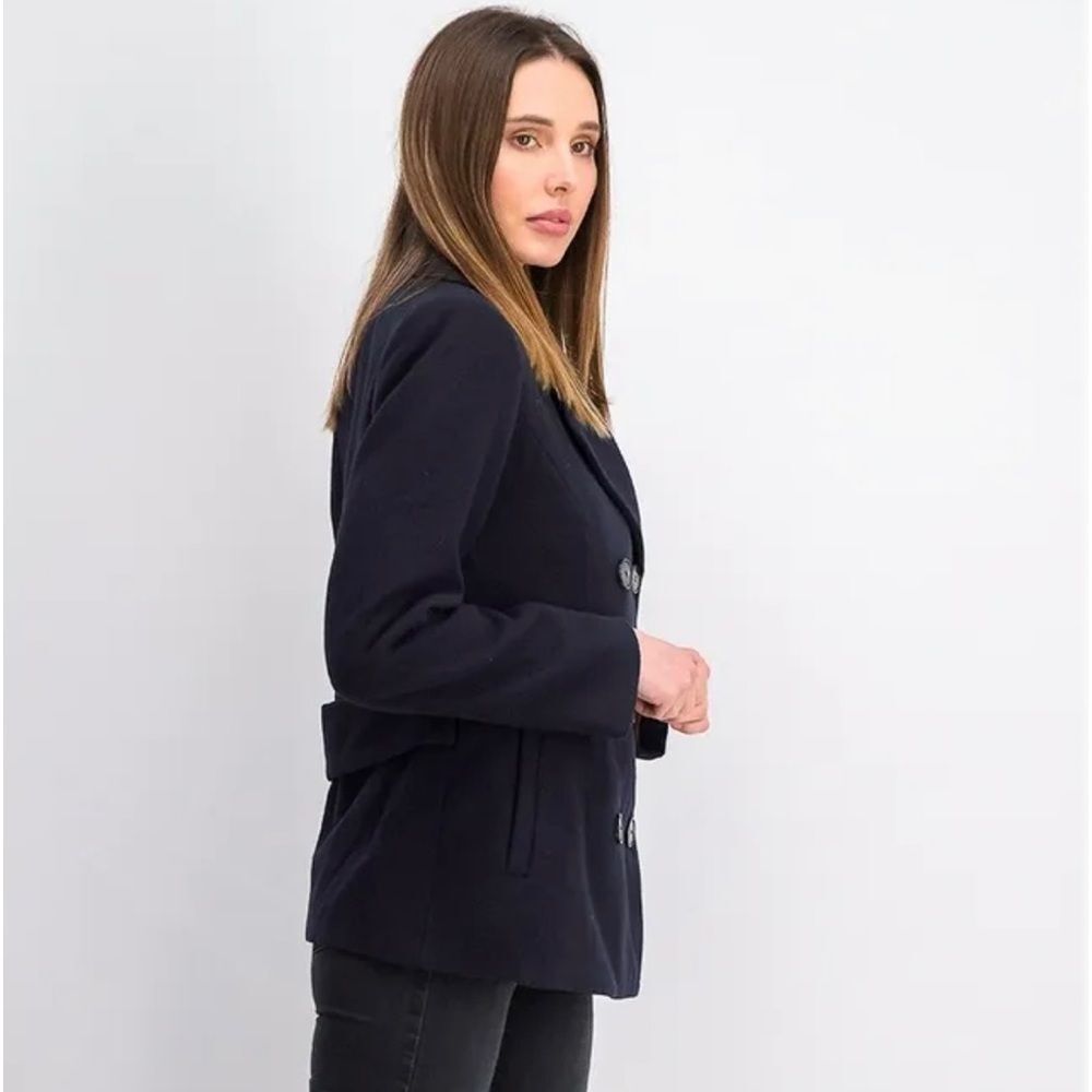 MARALYN & ME Juniors' Double-Breasted Peacoat BLACK JACKET small - Picture 2 of 8